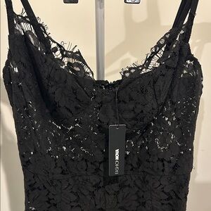 Fashion Nova Elegant Black Floral Dress